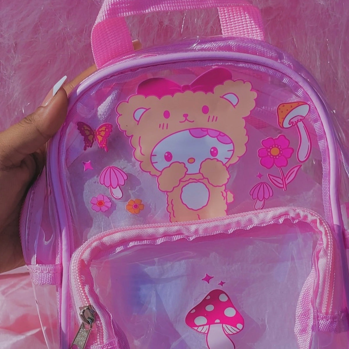 Hello Kitty Pink Clear Mini Backpack – THE QUEENS STASH