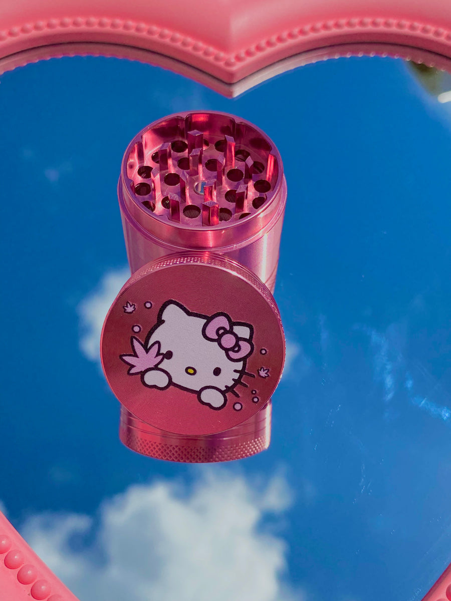 hello kitty tobacco grinder Metal 50mm Pink Flower Hello Kitty Grinder