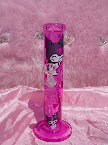 Kuromi 🖤 Straigh tube Bong (handmade )Ready To Ship