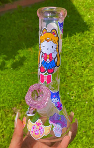 Hello Kitty Sailor Moon Bong (handmade) Ready to Ship