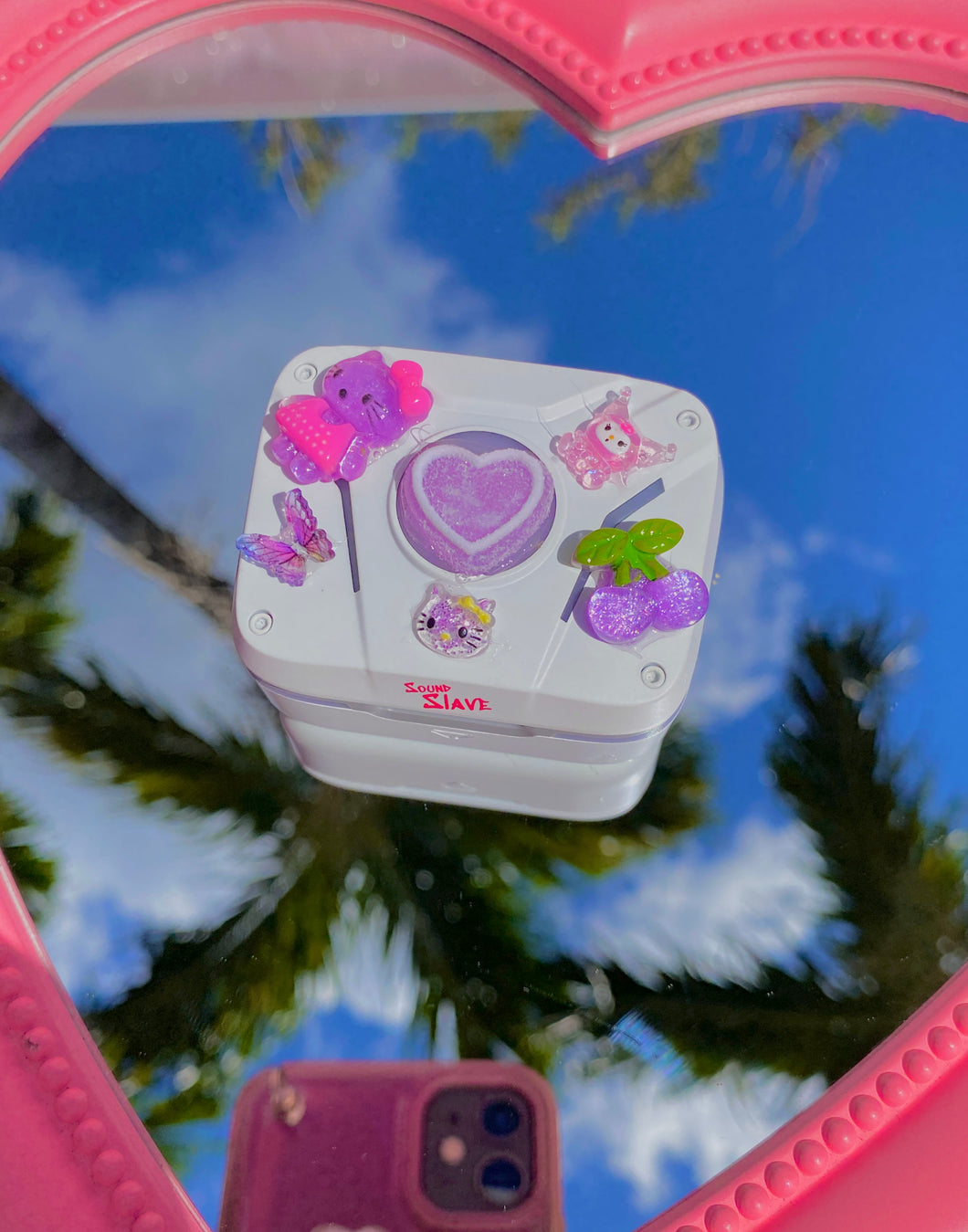 Purple Hello Kitty Kawaii Earbuds W/ Charger Pod Case
