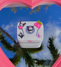 Load image into Gallery viewer, Pink &amp; Black Kuromi Kawaii Earbuds W/ Charger Pod Case