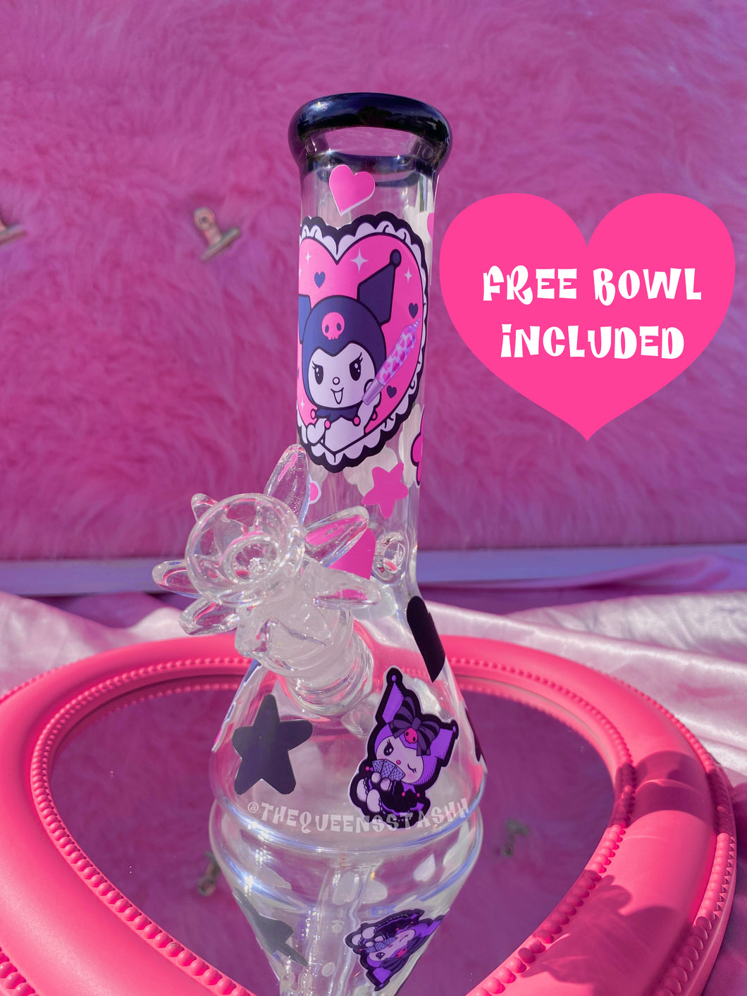 Kuromi Stoned🖤 Bong (handmade) Ready to Ship