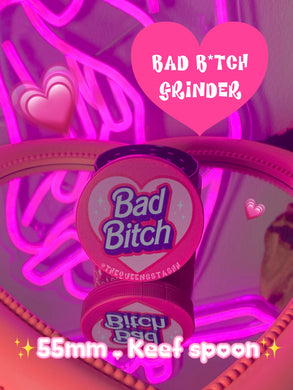 Pink Bad B*tch Heart Herb Grinder - 55MM- LARGE