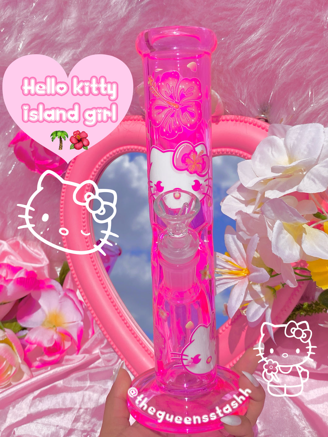 Hello Kitty Pink Island Girl🌺 Straight tube (Ready to Ship)