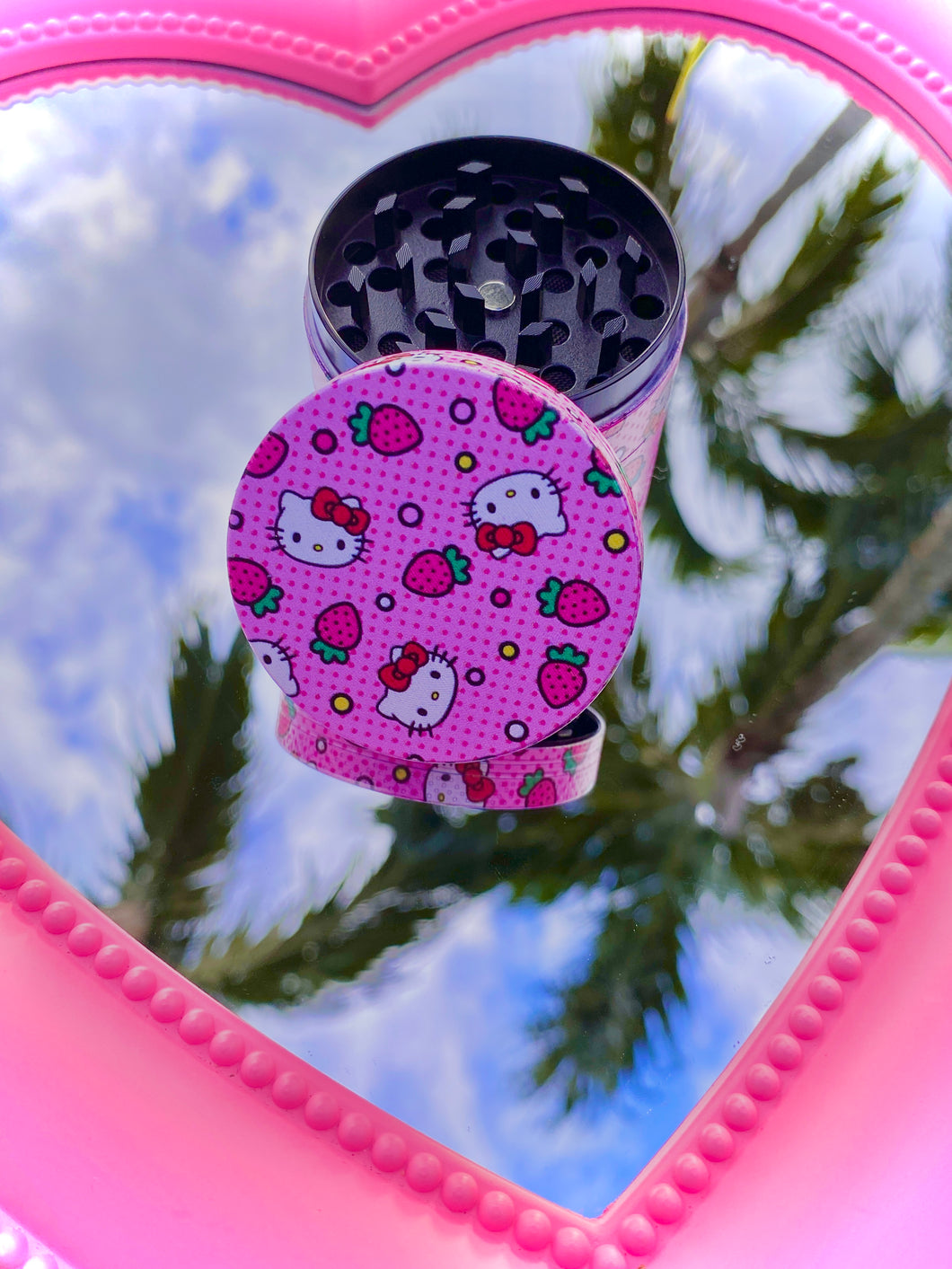 Pink Strawberry Hello Kitty Herb Grinder - 50MM- LARGE