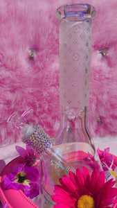 Pink Iridescent Lux Rhinestone Bong